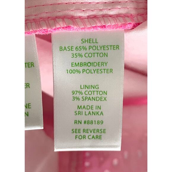 Lilly Pulitzer Faye Skort in Prosecco Pink Neon Geo Eyelet Size 00 Beachy Resort - Picture 8 of 11